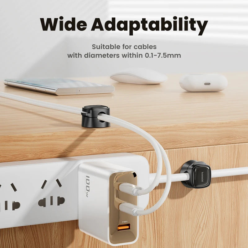 Toocki LX06 Magnetic Cable Clips Under Desk Cable Organizer Management Phone Cable Line Cleaning Magnetic WireKeeper Cord Holder