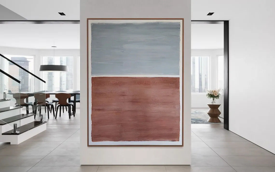 Large Abstract Wall Art Beige and White Painting Abstract Handmade Painting Living Room Home Decor Minimalist Contemporary Art