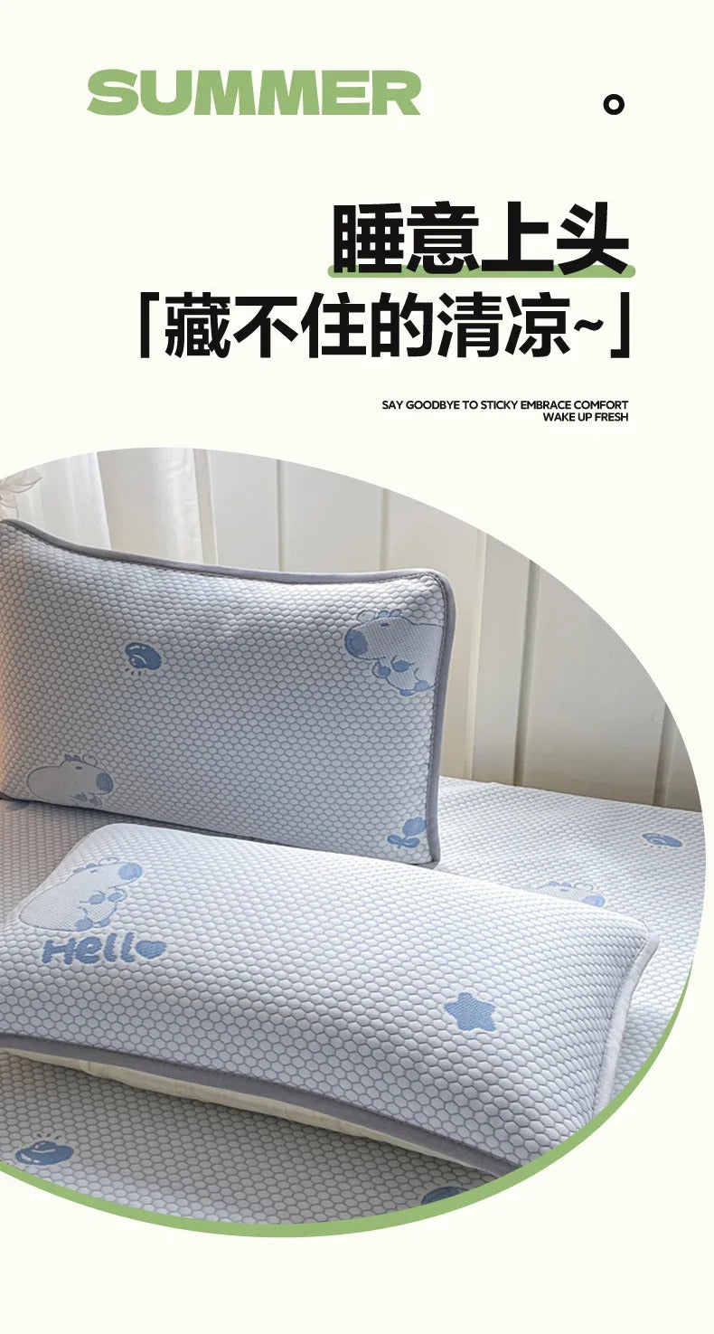 Capibara Summer Bed Mat Queen Soft Breathable Ice Bean Cooling Mat Coolness Summer Mat Cool Down Mattress Protector Pad Bedsheet