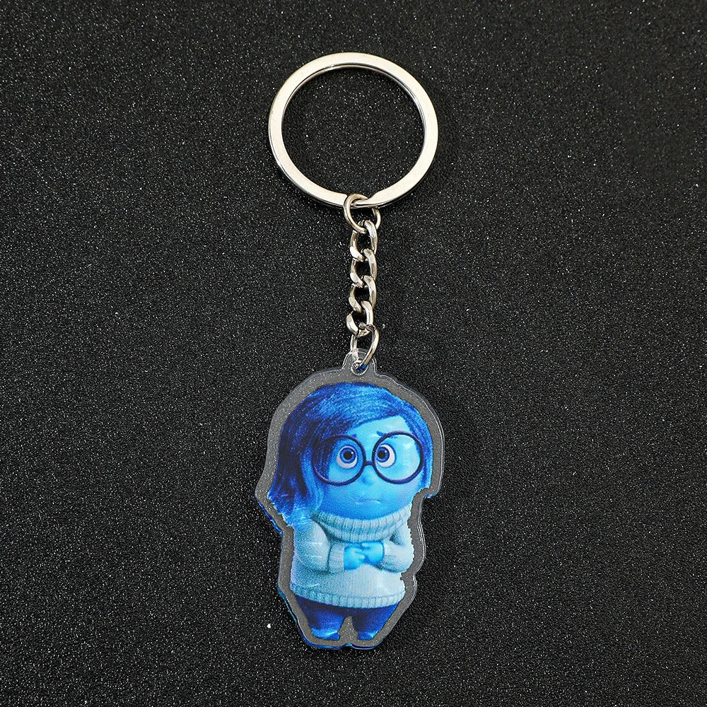 Disney New Movies Inside Out 2 Anime Acrylic Keychain Charms Cute Cartoon Pendent Keyring Strap Fashion Jewelry Accessory Gifts