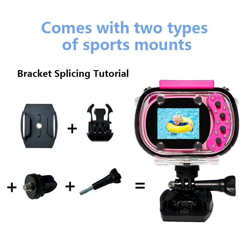 Kids Mini Waterproof Camera, Take Pictures & Record Videos & Games, Swimming & Sports USB Charge & 720P Resolution, Perfect Gift