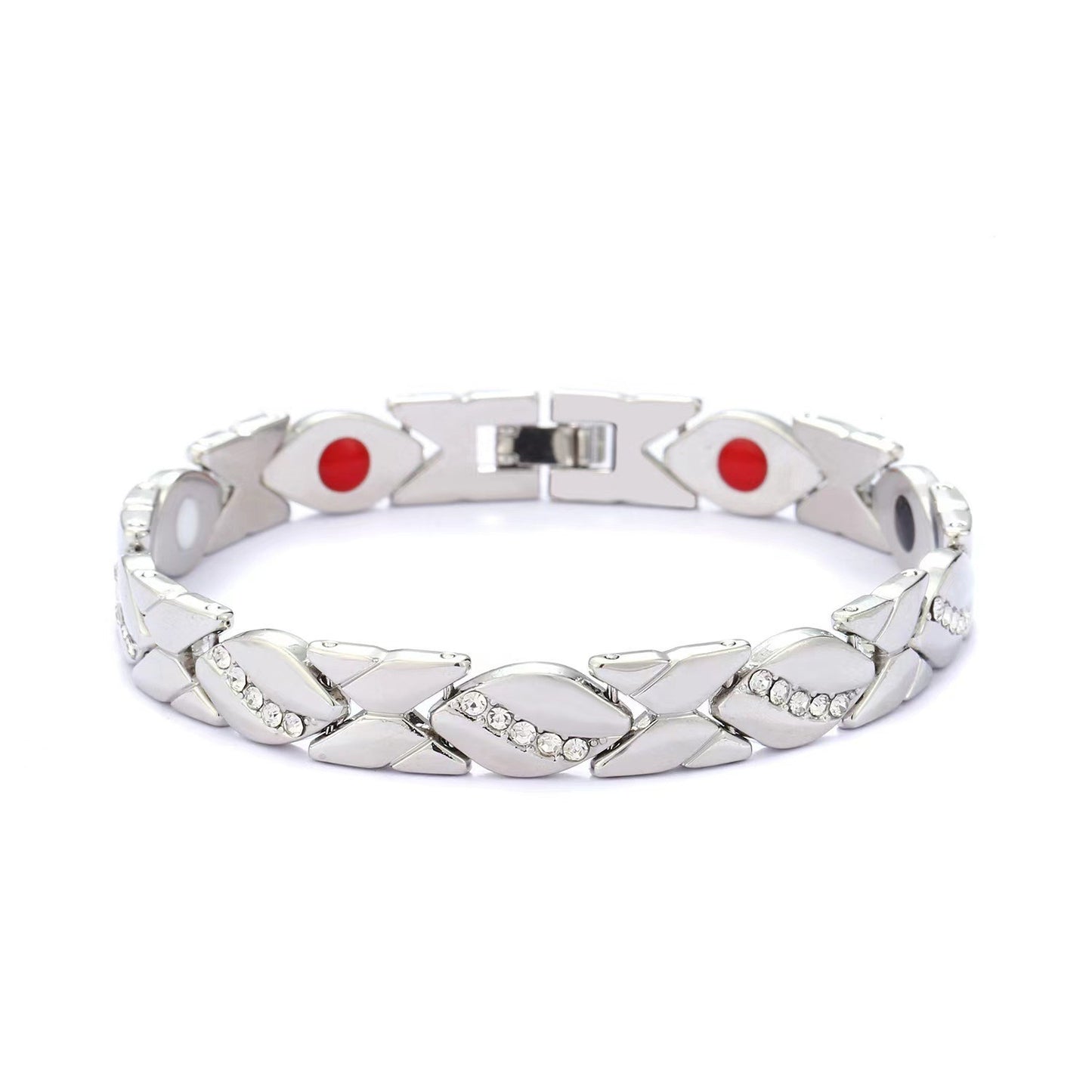 Cross-Border Hot European and American Fashion Detachable Energy Magnet Bracelet Environmental Protection Alloy Diamond Adjustable Women's Bracelet