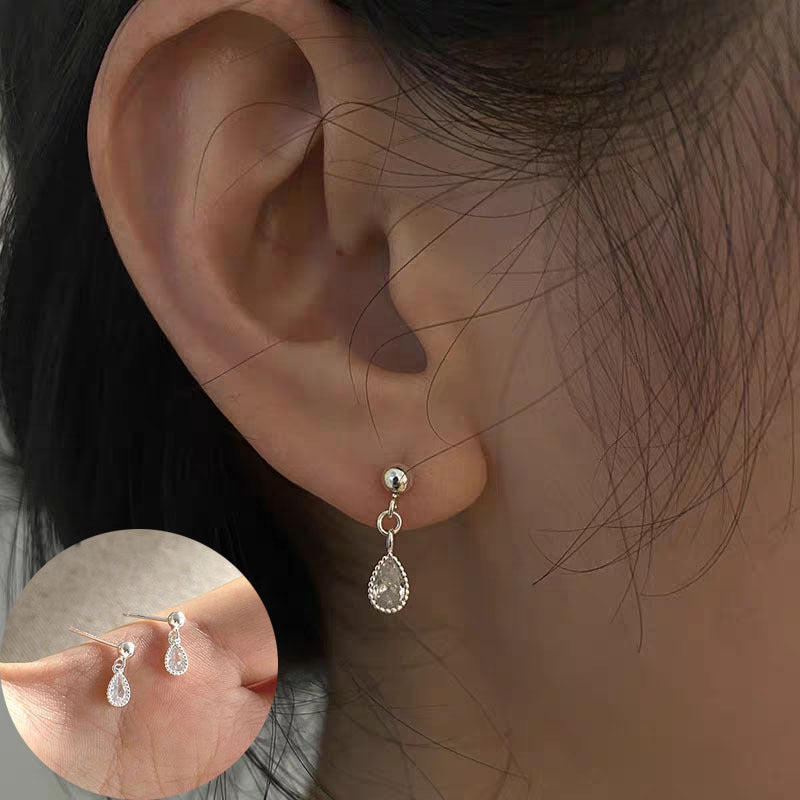 925 Silver Needle Love Butterfly Gravel Fashionable and Versatile Earrings Niche Unique Design Pearl Flower Earrings Earrings