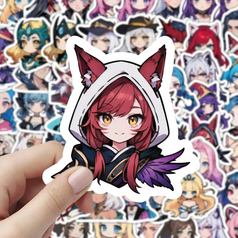 60 sheets LOL League of Legends Q-version characters sexy and cute Gwynn Wing En phone case, notebook ledger waterproof stickers
