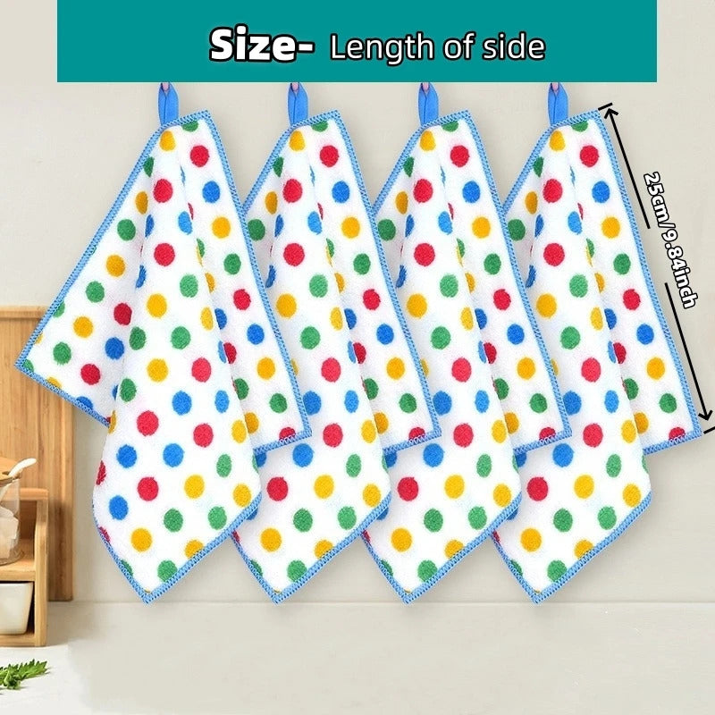10PCS Microfiber Cleaning Cloth Thickened Dish Towel High Absorbent Scouring Kitchen Washing Dish Rags Household Wipe Towels