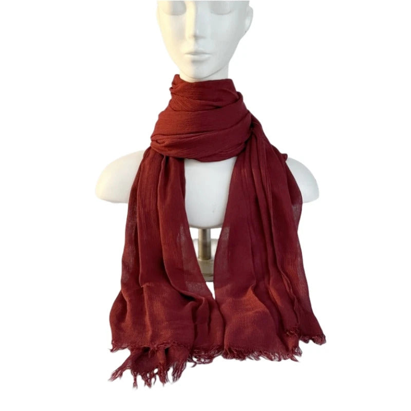 61 Colors Soft Cotton Viscose Scarf Rayon Material Muslim Hijab Mid Eastern Plain Solid Color Headscarf With Tassel