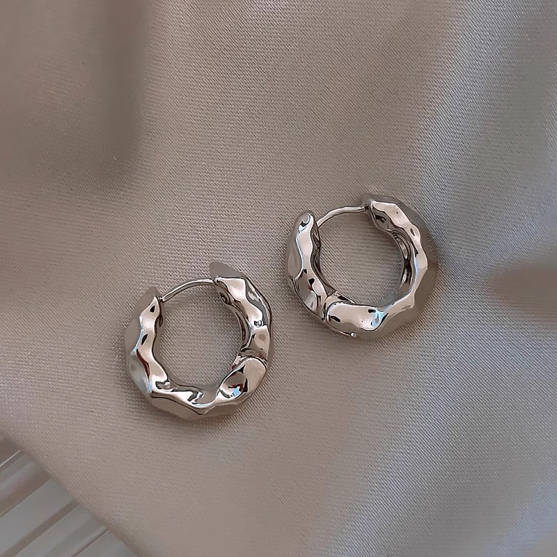 Simple Heart Circle Earrings Fashion Versatile Geometric Ear Clips Ear Studs Light Luxury High-end Feel Earrings for Women