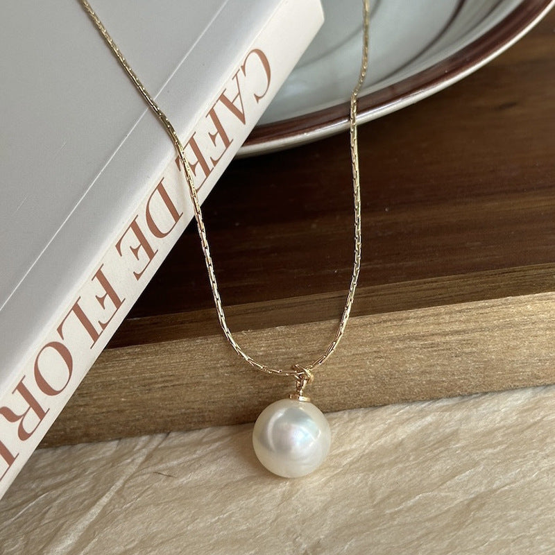 Li Luo New S925Sterling Silver Pearl Necklace Accessory for Women, Non-Fading, High-End Feel, Versatile Spring/Summer Clavicle Chain Wholesale