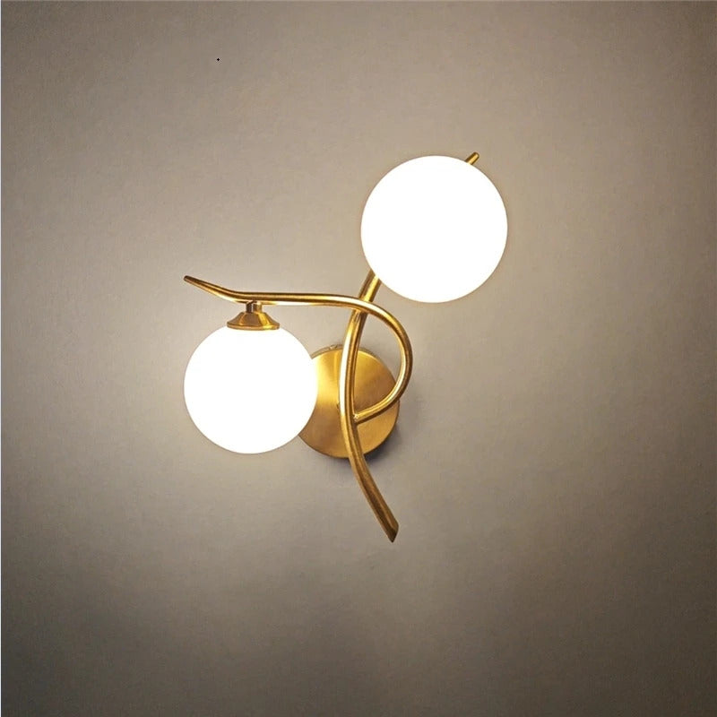 Nordic Modern Iron Wall Lamps LED Bedroom Bed Lamp Learning Corridor Room Indoor Wall Lights Glass Ball Decor Light Fixtures G9