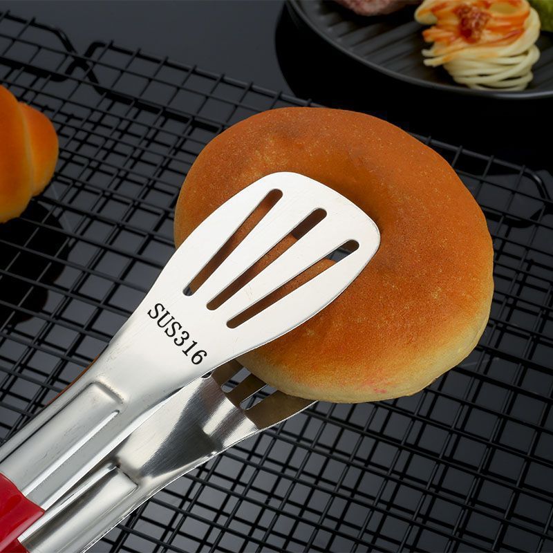 Extra Thick 316 Stainless Steel Food Tongs BBQ Tongs Meat Tongs Steak Tongs Kitchen Food Tongs Baking Bread Tongs