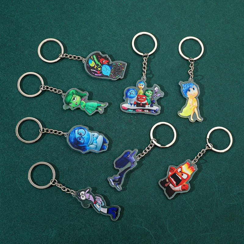 Disney New Movies Inside Out 2 Anime Acrylic Keychain Charms Cute Cartoon Pendent Keyring Strap Fashion Jewelry Accessory Gifts
