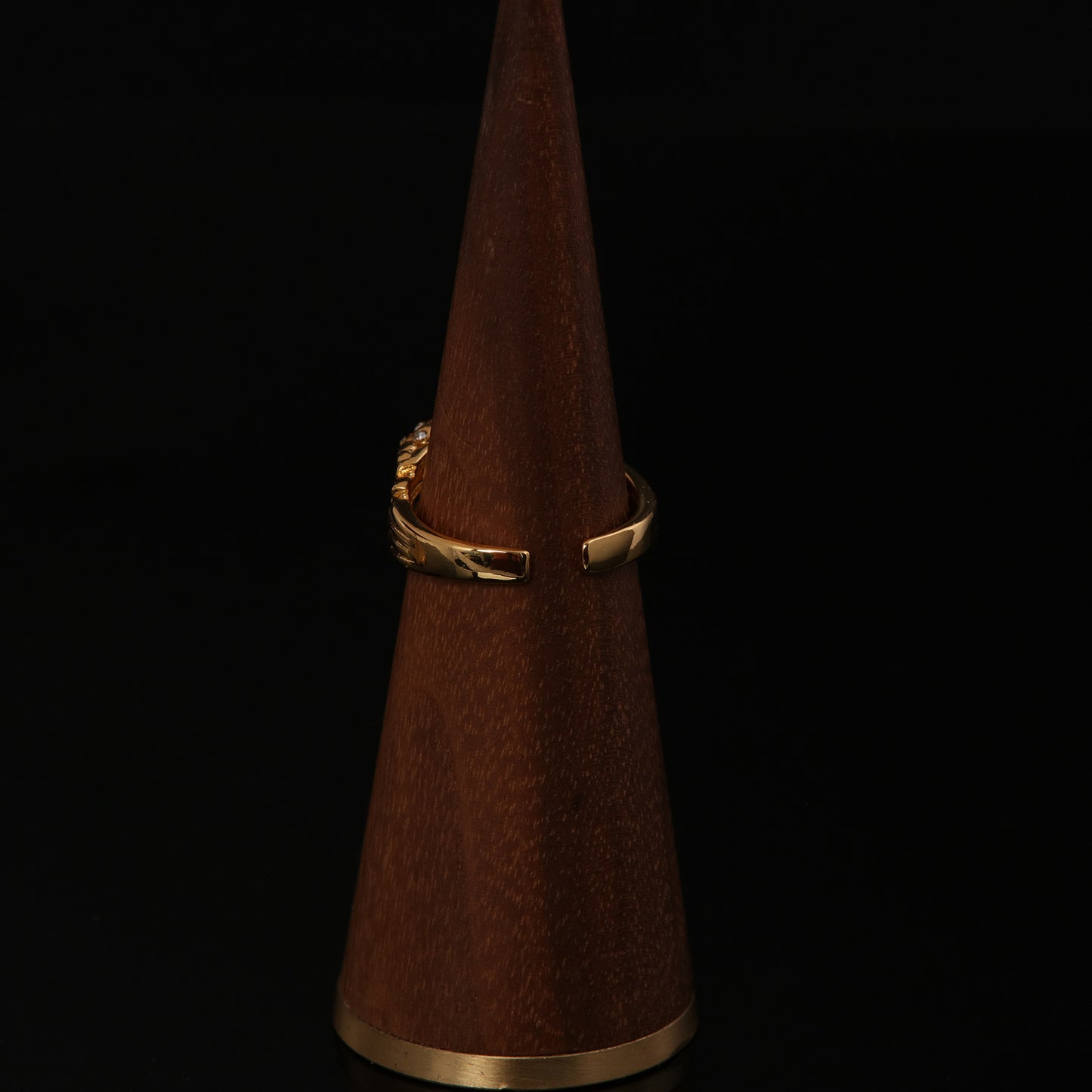 Fashion Light Luxury Niche Qingdao Factory Wholesale Copper Plated Bright Gold Wheat Ear Diamond Ring