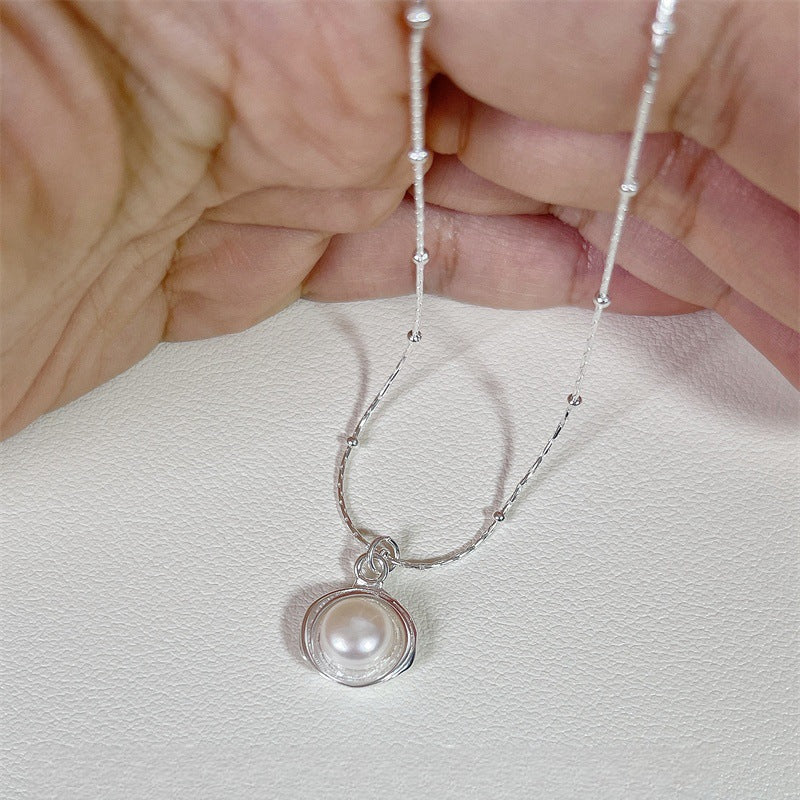 Li Luo New S925Sterling Silver Pearl Necklace Accessory for Women, Non-Fading, High-End Feel, Versatile Spring/Summer Clavicle Chain Wholesale