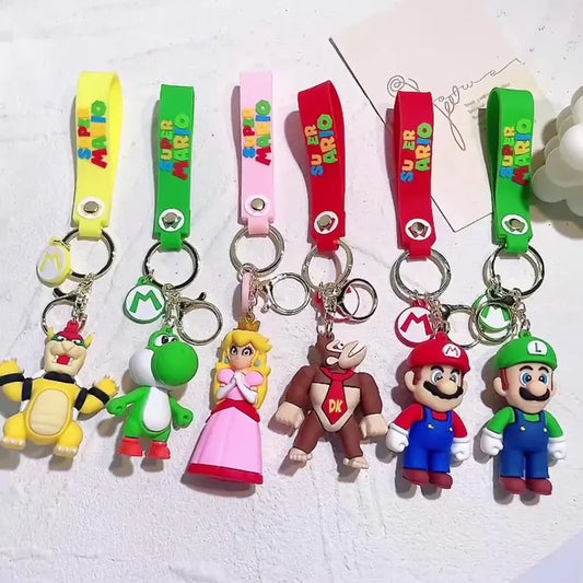 Mario Series Key chain Cute Super Mario Doll bag Pendant Car key chain, holiday gift, small decoration key chain