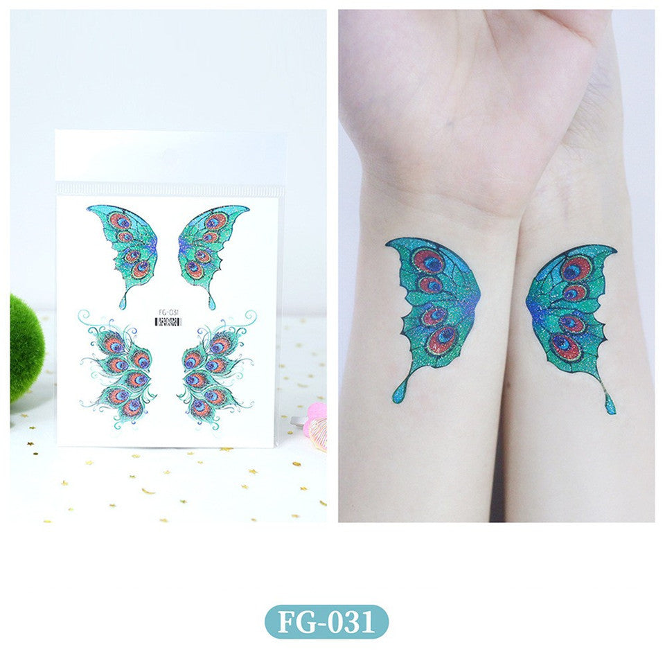 Glitter Gradient Butterfly Wing Tattoo Eye Corner Face Stickers Children's Eye Makeup DIY Stickers Fish Scale Performance Catwalk