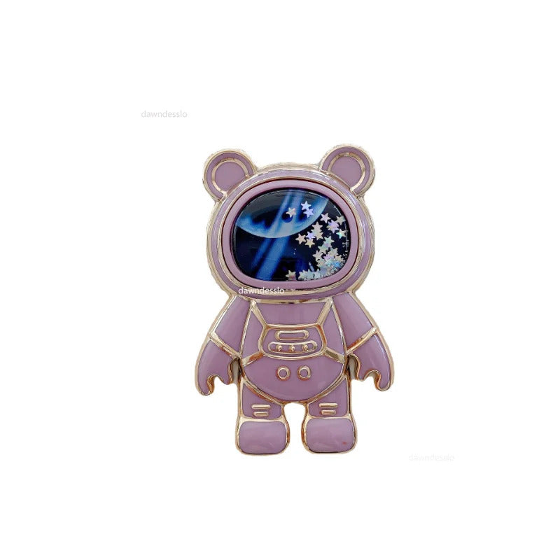 Foldable Desktop Bracket Kawaii Cartoon Stand Cute Liquid Quicksand Astronaut Stand Holder Phone Holder Desk Accessories