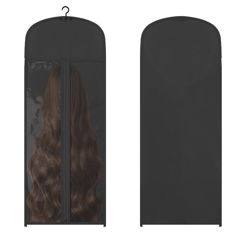 Cross-Border Foreign Trade Non-Woven Wig Storage Dustproof Cover Bag Transparent PVC Wig Hanging Display Storage Rack