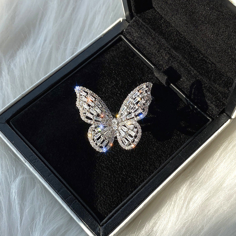 Ring jewelry batch hollow butterfly ring exaggerated ring does not fade jewelry