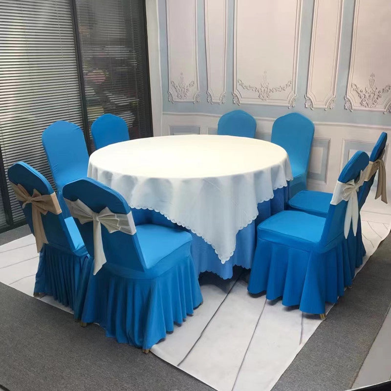V45O Banquet Elastic Chair Cover No Tie Bowknot Chair Back Flower Decoration Wedding Hotel VIP Stool Strap