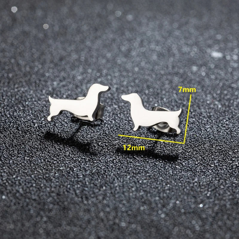 1Pair Dachshund Dog Earrings Lovely Pet Animal Ear Studs for Women Original Fashion Jewelry Set Cute Daily Gift
