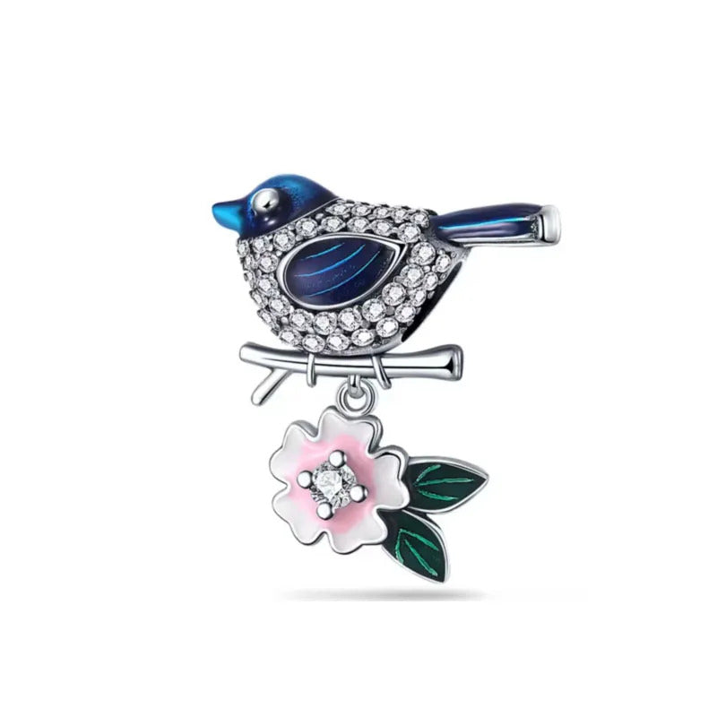 New 925 sterling silver hummingbird swallow pendant bead decoration Fit original European bracelet jewelry DIY women's jewelry