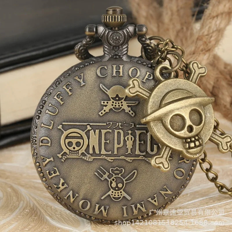 ONE PIECE Anime Cosplay Vintage Pocket Watch Fashion Men Women Necklace Chain Vintage FOB Steampunk Pocket Watches with Pendant