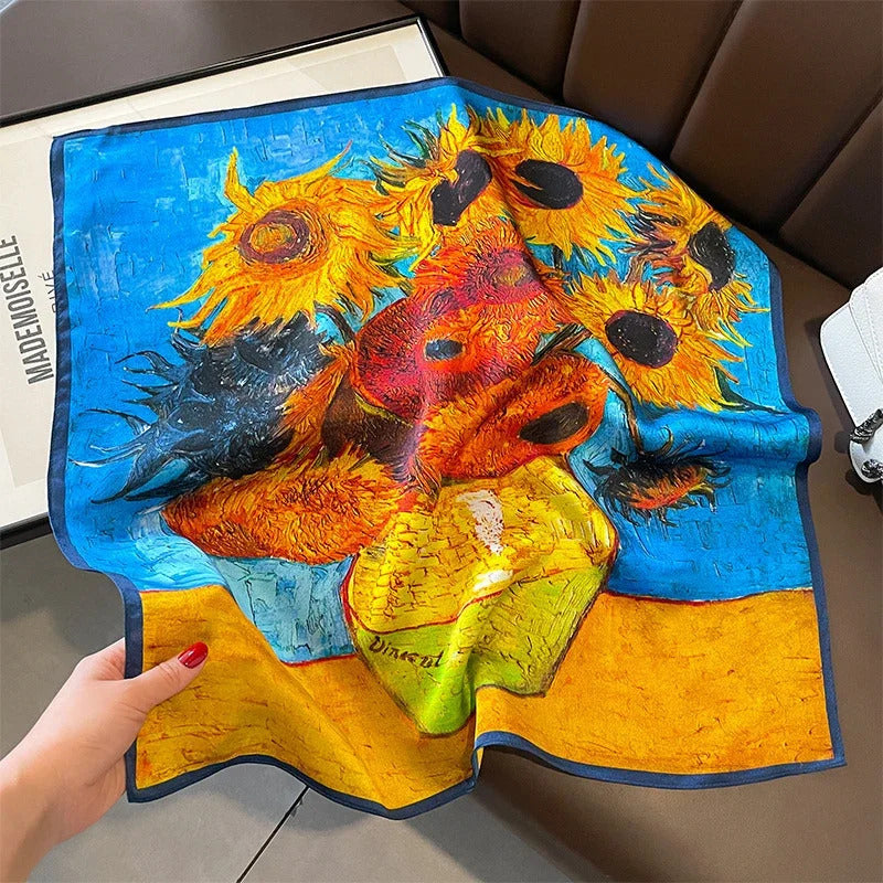 Scarf 100% Silk Bandana Women Square Scarves Wrap Kerchief Mulberry Spring Fashion Luxury High Quality Headband Hijab Shawls