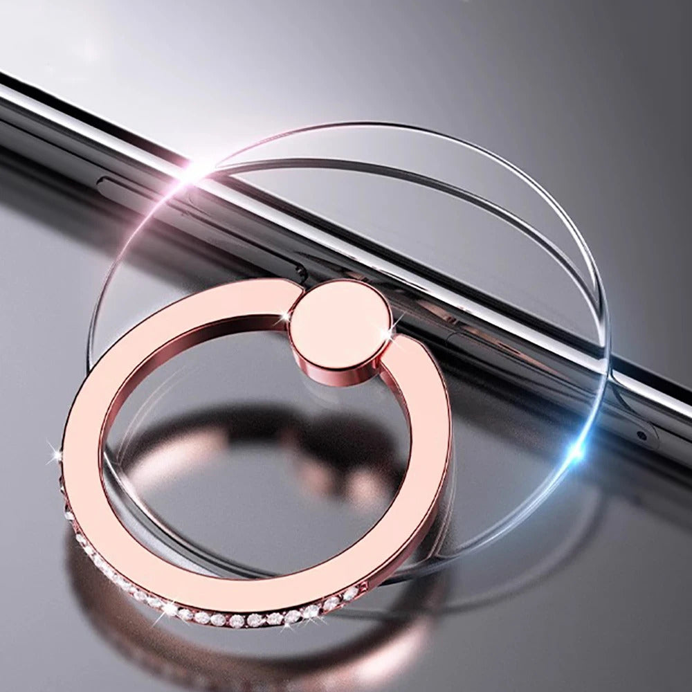 Transparent Cell Phone Ring Holder Stand 360°Degree Rotation Clear Finger Grip Kickstand Compatible iPhone Xiaomi for Phone Case