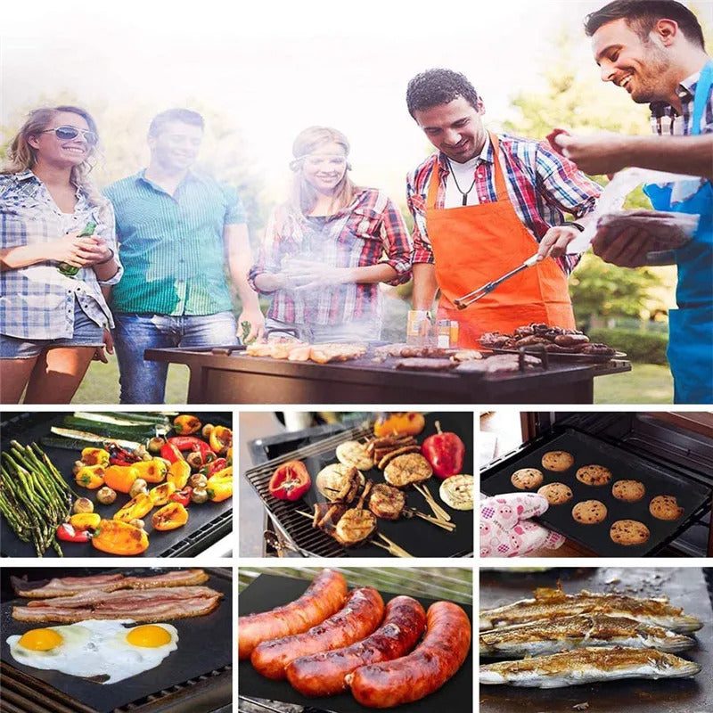1/5/10pcs Nonstick BBQ Grill Mat 40*33cm Baking Mat BBQ Tools Cooking Grilling Mat Heat Resistance Barbecue Sheet Kitchen Tools