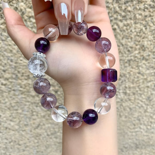 2025 Year of the Snake Bracelet Natural Amethyst Bracelet New Arrival Natural Nine Li Purple Fire New Amethyst Bracelet