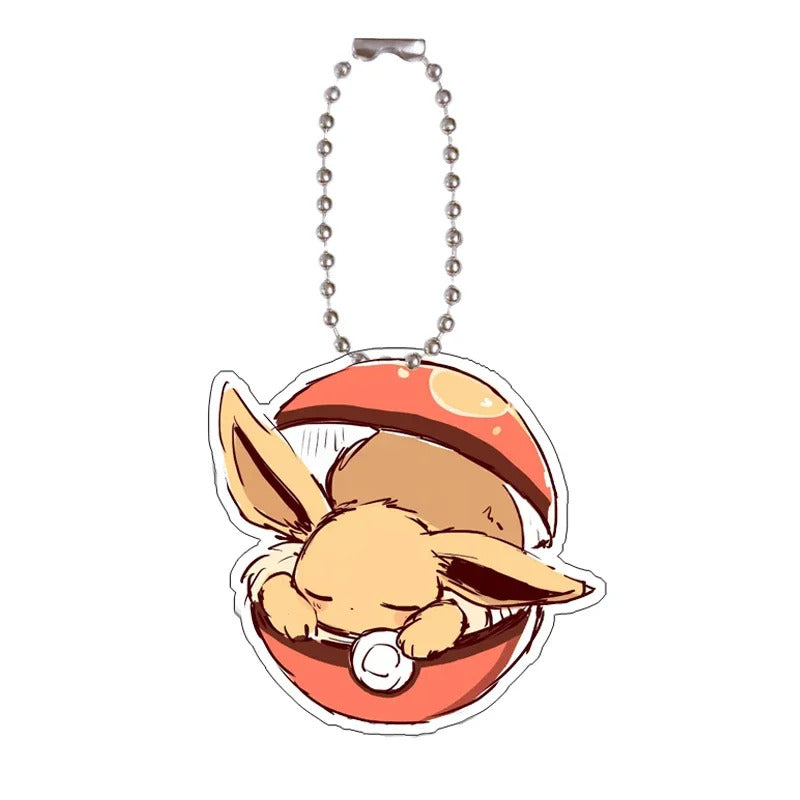 Pokemon Glaceon Sylveon Eevee Leafeon Self-Control Acrylic Cartoon Key Buckle Pendant Anime Keychain Acrylic Pendant Gifts