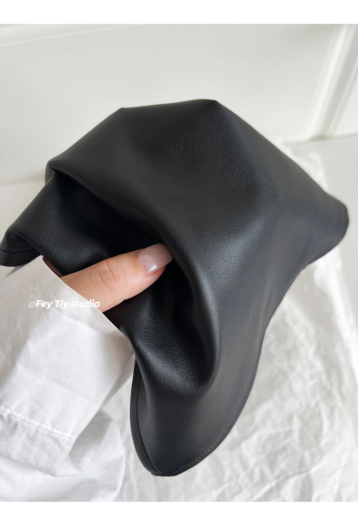 Retro Spicy PU Leather Headscarf Hat Women Summer Y2k Square Scarf Hip-hop Kerchief Korean Series Versatile Headband hair scarf