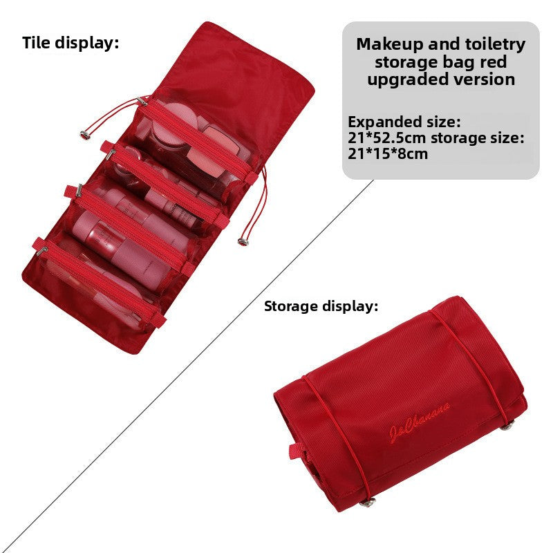 Detachable 4-in-1 Makeup Bag Multifunctional Simple Travel Handheld Foldable Travel Cosmetic Storage Toiletry Bag