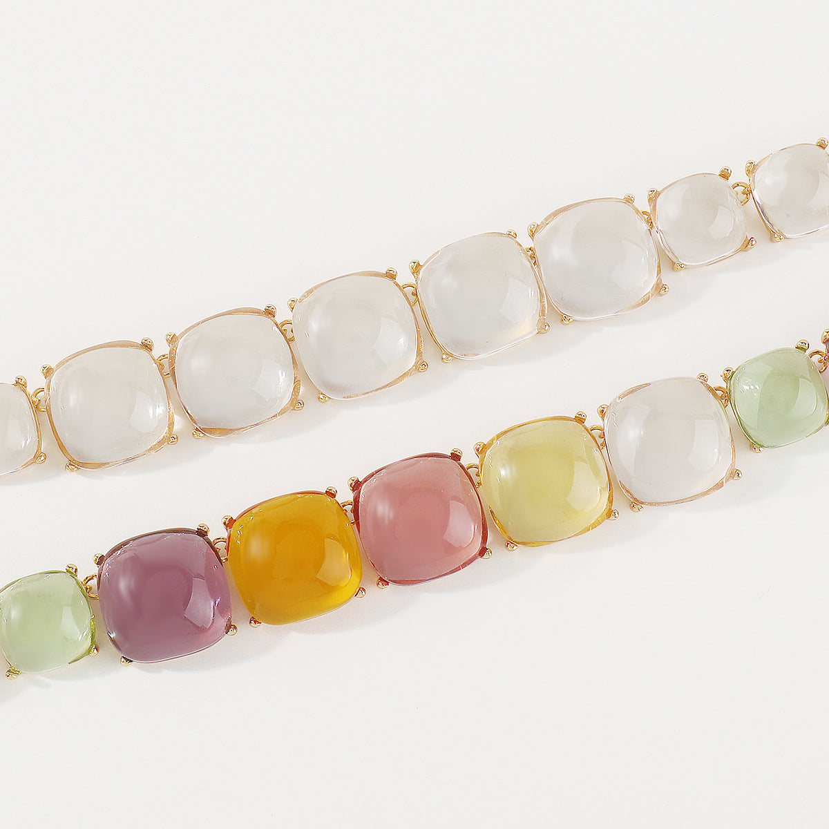 Trendy Accessories ZA Personality Fashion Exaggerated Geometric Resin Colorful Earrings Necklace