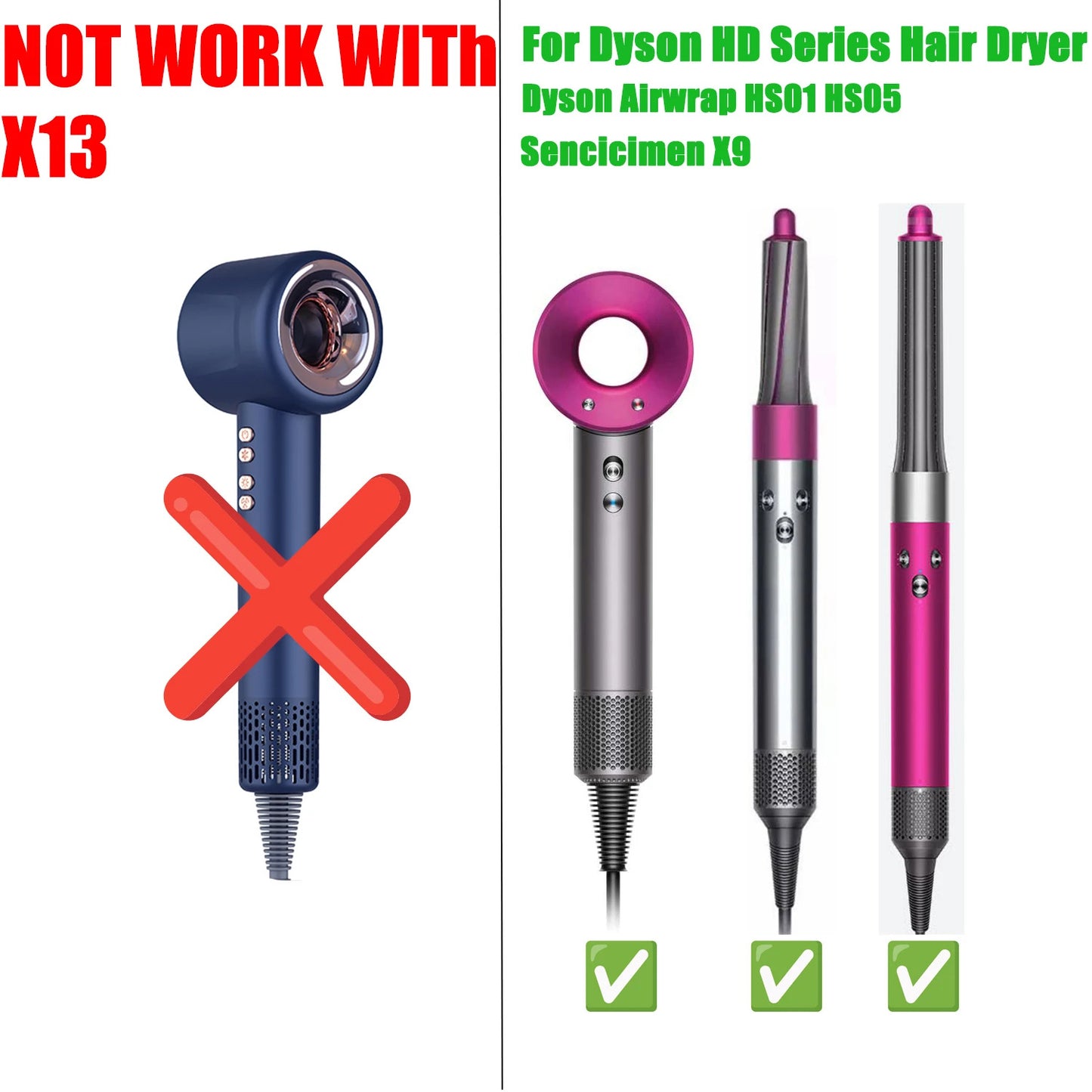 For Dyson Airwrap HS01 HS05 Hair Styling Nozzle Brush Anti fly Hair Nozzle For Dyson Hair Dryer Accessories Auto Hair Curling