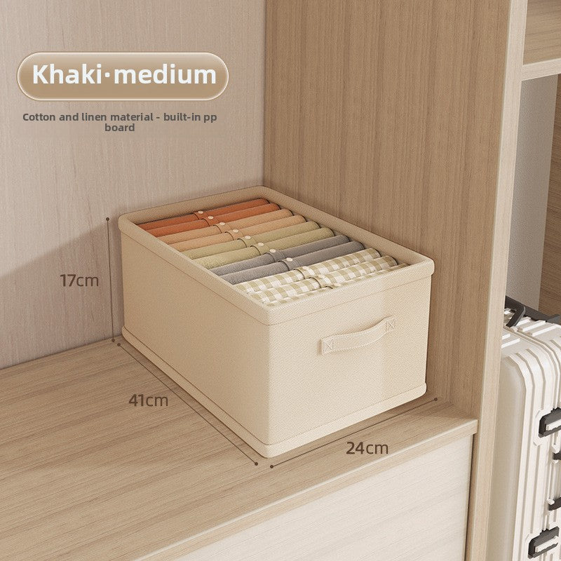 Drawer Style Wardrobe Storage Box Household Fabrics Clothes Pants without Lid Storage Cotton and Linen Storage Storage Basket Box