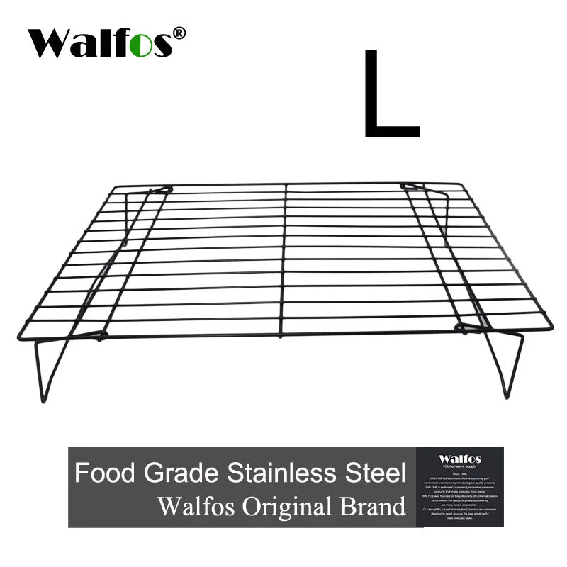 WALFOS Stainless Steel Nonstick Wire Grid Baking Tray Cake Cooling Rack Oven Kitchen Pizza Bread Barbecue Cookie Biscuit Holder