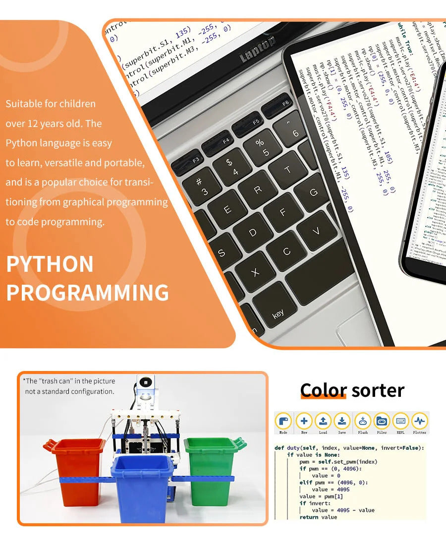 Yahboom 21 in 1 Microbit V2 Robotics Kit DIY Electronic Sensor Kit Programmable Toy for Kids Support MakeCode Python Programming