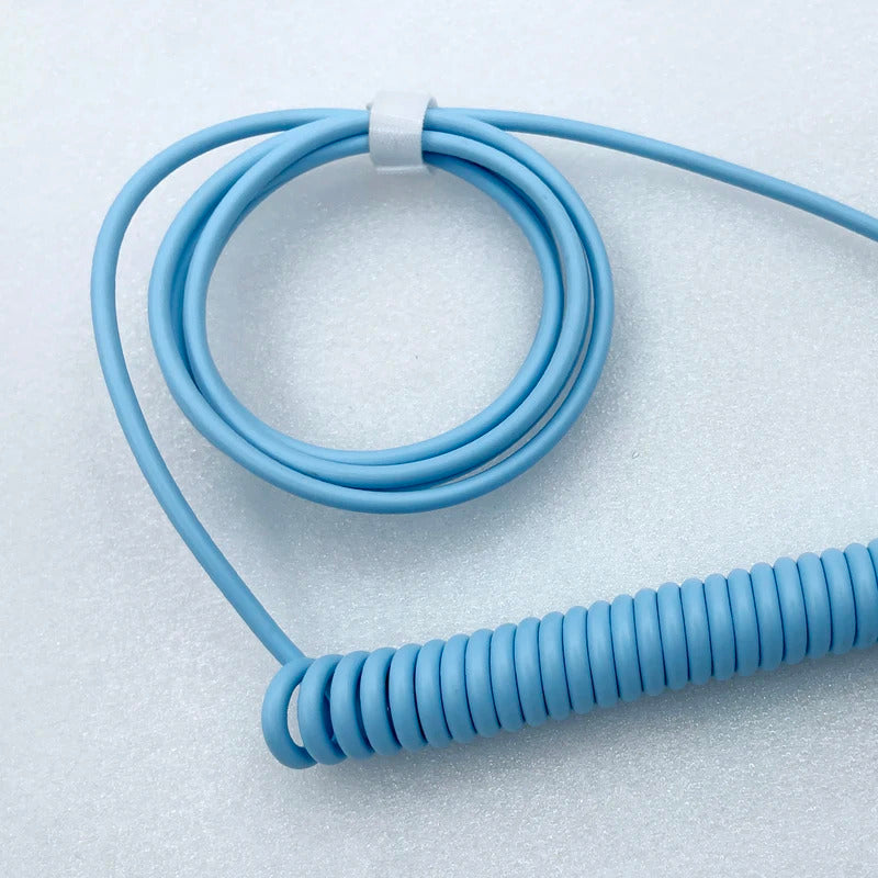 PU Mechanical Keyboard Data Cable Type-C to USB Coiled Spring Aviator Wire 1.5-3m Computer Peripherals