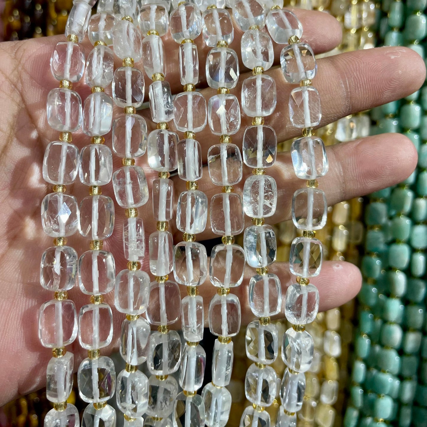 8x10mm Natural Labradorite Stone Amazon Stone Lapis Lazuli Piece Cut Bead Usefor Diy Bracelet Necklace Jewelry Make