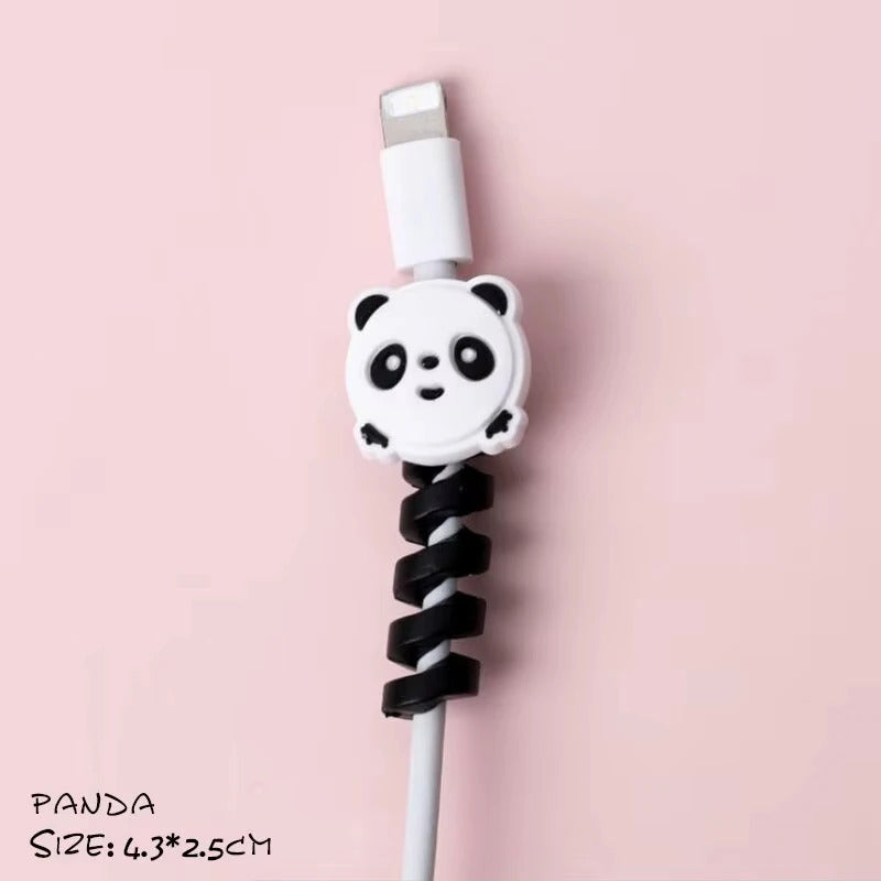 7 PCS / Set Cute Cartoon Animal Cable Protector Universal Cord Wire Silicone Protection Mini Cover Charging Cable Winder