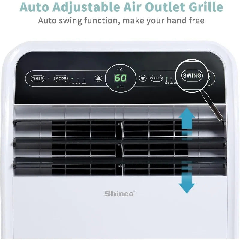 Shinco 12,000 BTU Portable Air Conditioner, PortableAC Unit with Built-in Cool,Dehumidifier&Fan Modes for up to 400 sq.ft,Remote