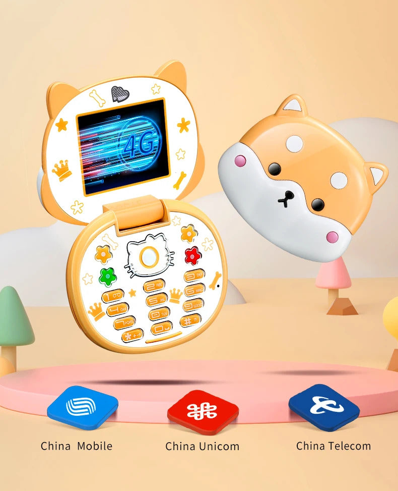 2023 New Cute Mini Koki Mobile Phone Flip Cartoon Kids Children Dual Sim 2G GSM Keyboard Botton MP3 Player Unlocked Cellphone