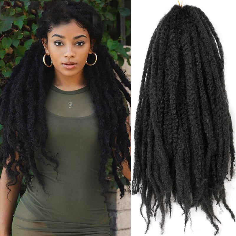 Large Caterpillar Dreadlock Wig Crochet Fluffy Braids Afro Kinky Curly Marley Braids