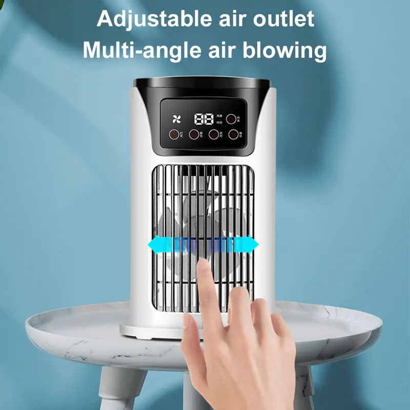 Air Conditioner Portable Fan Desktop Spray Ultrasonic Atomization 6-Speed Mute Air Cooler Night Light Electric Fan for Home