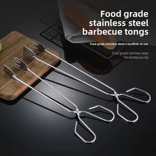 Stainless Steel BBQ Tongs Charcoal Tongs Bread Tongs Food Tongs Steak Tongs Frying Scissors Baking Tongs