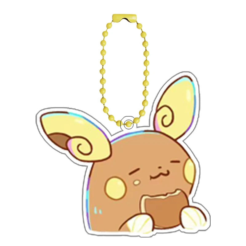 Pokemon Floragato Raichu Rockruff self-Made Cartoon Acrylic Key Chain Backpack Accessories Pendant Anime Classics Collection