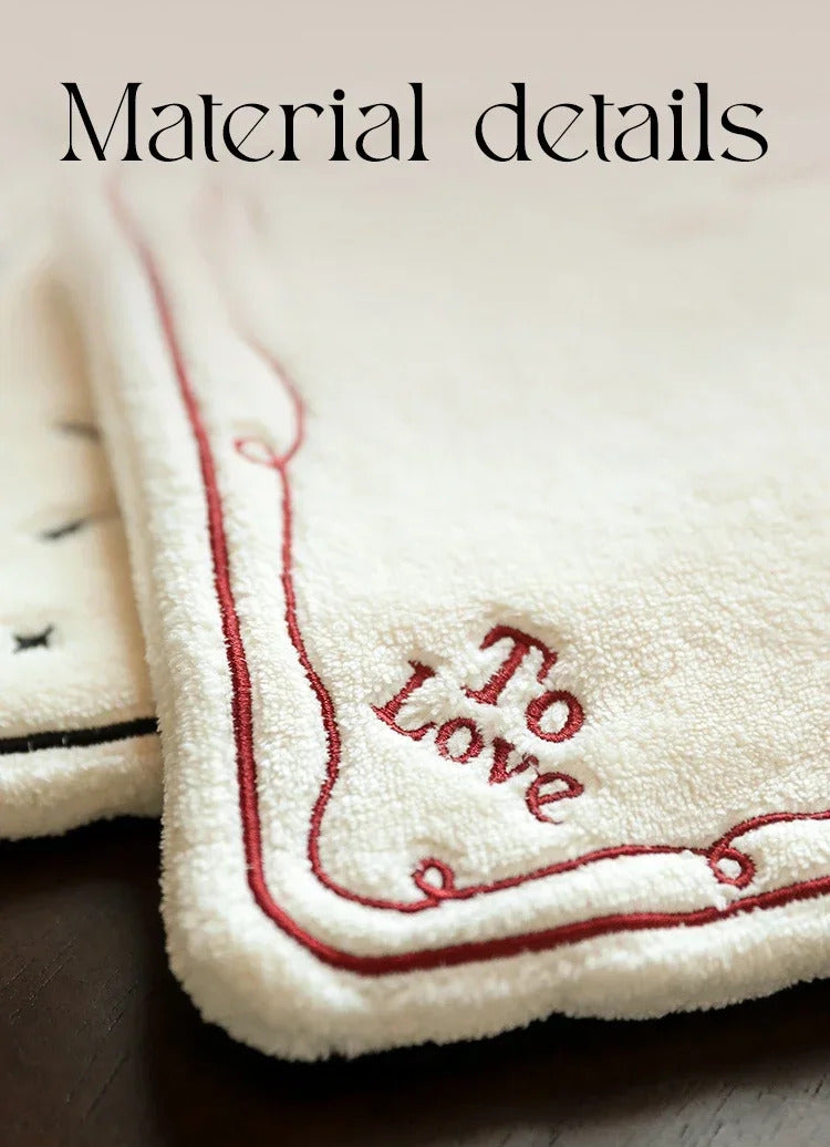 Double-layered Bow Pattern Thick Hand Towel Cleaning Cloths  Absorbent Hanging Towel Home Decoration Kitchen Accessories