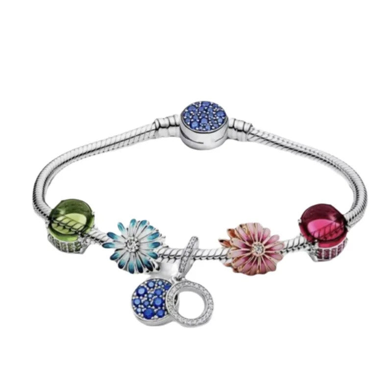 Luxurious 100%925 sterling silver original cute animal charm bead DIY set bracelet, high-end birthday gift jewelry for women