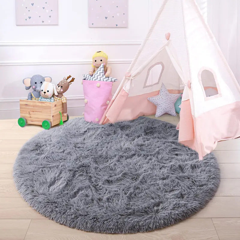 Plush Rugs Round Carpet For Living Room Sofa Foot Pad Fluffy Soft Kids Bedroom Cushion Balcony Hanging Basket Mat